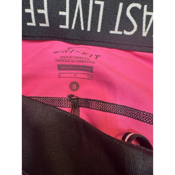 Nike Pro Size S Lot Of 2 Running Tights Pants Lightweight Patterned BRIGHT Pink - Picture 5 of 11